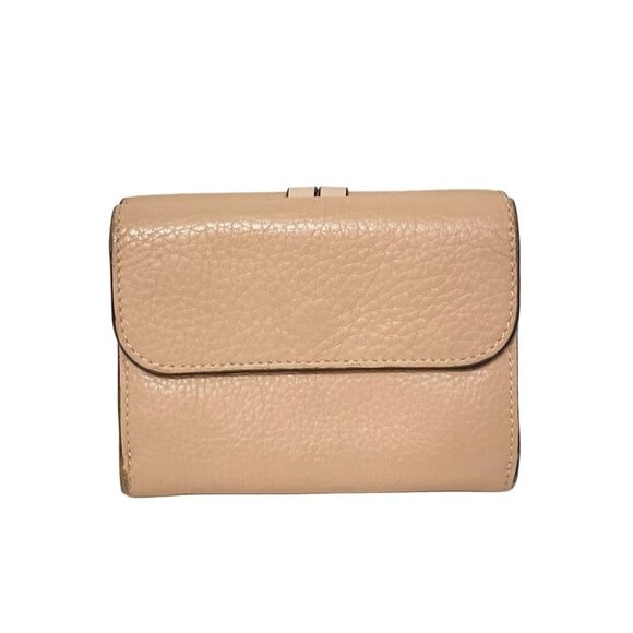 Auth Chloe - Beige Leather Double-hook Wallet - Picture 2 of 9